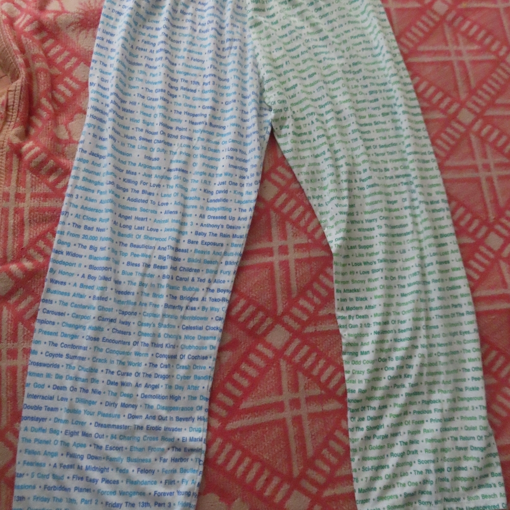 vintage rare cinemax movies rule pajama bottoms S/M made in usa